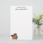 Sistine Madonna, Angels detail van Raphael Sanzio Briefpapier (Staand voorkant)