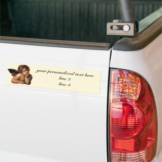 Sistine Madonna, Angels detail van Raphael Sanzio Bumpersticker (Op Truck)
