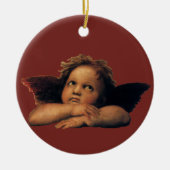 Sistine Madonna, Angels detail van Raphael Sanzio Keramisch Ornament (Voorkant)