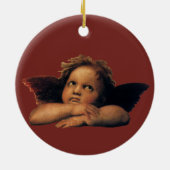 Sistine Madonna, Angels detail van Raphael Sanzio Keramisch Ornament (Achterkant)