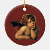 Sistine Madonna, Angels detail van Raphael Sanzio Keramisch Ornament (Achterkant)