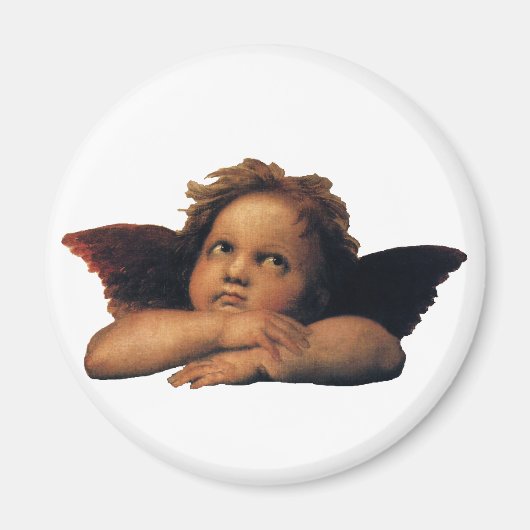 Sistine Madonna, Angels detail van Raphael Sanzio Magneet (Voorkant)