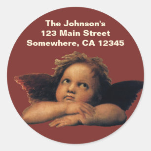 Sistine Madonna, Angels detail van Raphael Sanzio Ronde Sticker