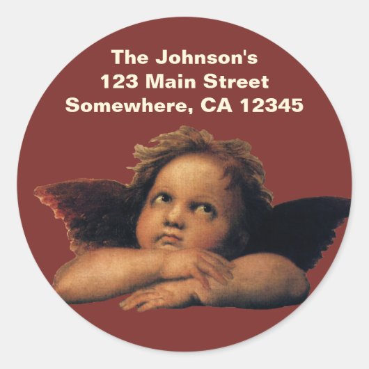 Sistine Madonna, Angels detail van Raphael Sanzio Ronde Sticker (Voorkant)