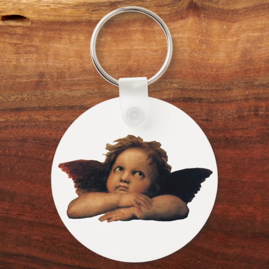 Sistine Madonna, Angels detail van Raphael Sanzio Sleutelhanger (Achterkant)