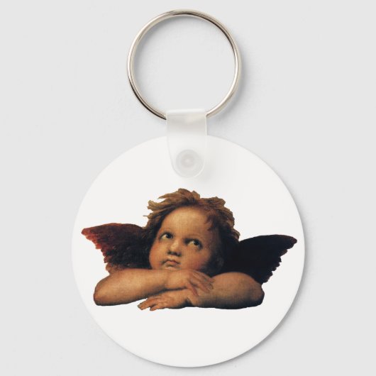 Sistine Madonna, Angels detail van Raphael Sanzio Sleutelhanger (Achterkant)