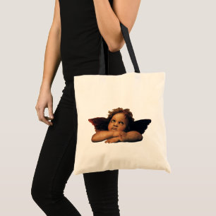 Sistine Madonna, Angels detail van Raphael Sanzio Tote Bag