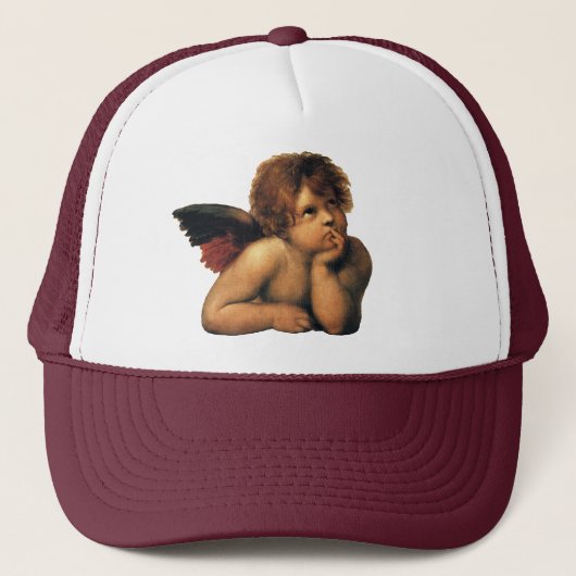 Sistine Madonna, Angels detail van Raphael Sanzio Trucker Pet (Voorkant)