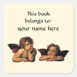 Sistine Madonna Angels door Raphael Bookplate Vierkante Sticker