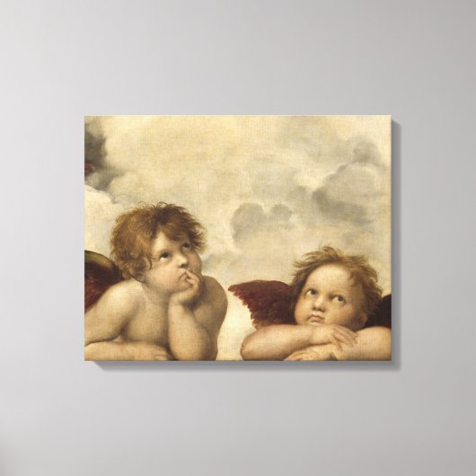 Sistine Madonna Angels door Raphael Canvas Afdruk (Voorkant)