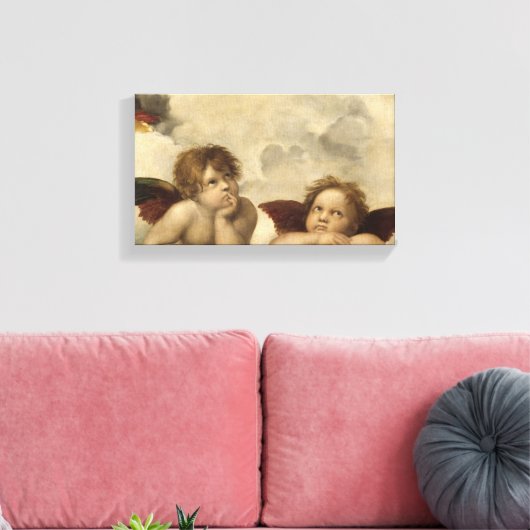 Sistine Madonna Angels door Raphael Canvas Afdruk (Insitu (Woonkamer))