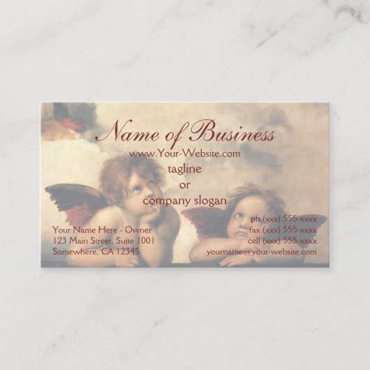Sistine Madonna Angels door Raphael Raffaello Visitekaartje (Voorkant)