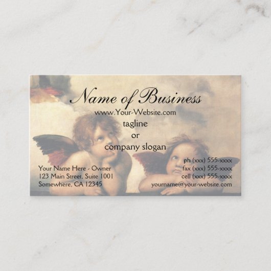 Sistine Madonna Angels door Raphael Raffaello Visitekaartje (Voorkant)