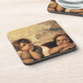 Sistine Madonna Angels door Raphael Sanzio Bier Onderzetter (Linkerzijde)