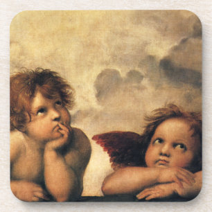 Sistine Madonna Angels door Raphael Sanzio Bier Onderzetter