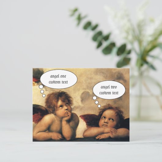 Sistine Madonna Angels door Raphael Sanzio Briefkaart (Staand voorkant)