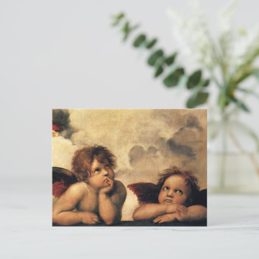 Sistine Madonna Angels door Raphael Sanzio Briefkaart (Staand voorkant)