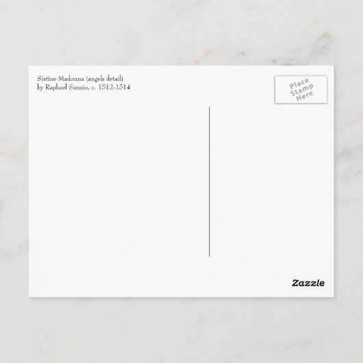 Sistine Madonna Angels door Raphael Sanzio Briefkaart (Achterkant)