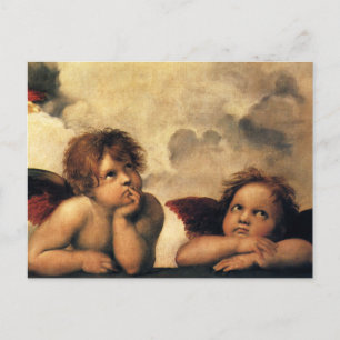 Sistine Madonna Angels door Raphael Sanzio Briefkaart