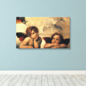Sistine Madonna Angels door Raphael Sanzio Canvas Afdruk (Insitu (Houten vloer))