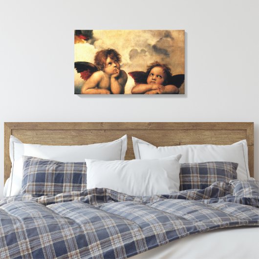 Sistine Madonna Angels door Raphael Sanzio Canvas Afdruk (Insitu (Slaapkamer))