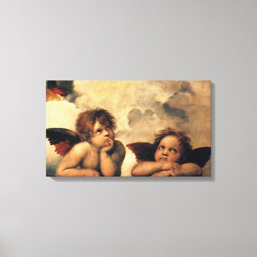 Sistine Madonna Angels door Raphael Sanzio Canvas Afdruk (Voorkant)