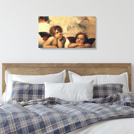 Sistine Madonna Angels door Raphael Sanzio Canvas Afdruk (Insitu (Slaapkamer))
