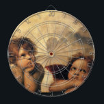 Sistine Madonna Angels door Raphael Sanzio Dartbord<br><div class="desc">Sistine Madonna (detail) (c. 1512-1514). Artiest: Raphael Sanzio (1483-1520) of gewoon Raphael of Raffaello. Sistine Madonna (detail) is een  schilderij van Renaissance met een fijne kunstschilderij met twee engelen die naar boven kijken naar de wolken en de hemelen.</div>