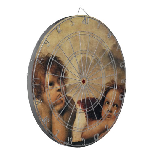 Sistine Madonna Angels door Raphael Sanzio Dartbord (Voorkant Links)