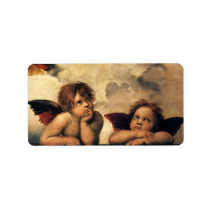 Sistine Madonna Angels door Raphael Sanzio Etiket