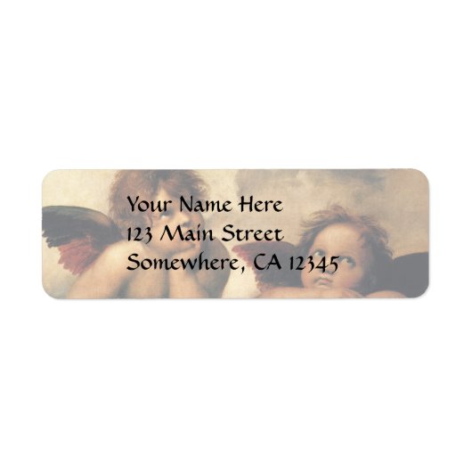 Sistine Madonna Angels door Raphael Sanzio Etiket (Voorkant)