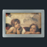 Sistine Madonna Angels door Raphael Sanzio Gesp<br><div class="desc">Sistine Madonna (detail) (c. 1512-1514). Artiest: Raphael Sanzio (1483-1520) of gewoon Raphael of Raffaello. Sistine Madonna (detail) is een  schilderij van Renaissance met een fijne kunstschilderij met twee engelen die naar boven kijken naar de wolken en de hemelen.</div>
