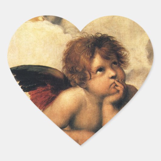 Sistine Madonna Angels door Raphael Sanzio Hart Sticker (Voorkant)