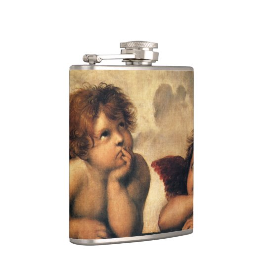 Sistine Madonna Angels door Raphael Sanzio Heupfles (Rechts)