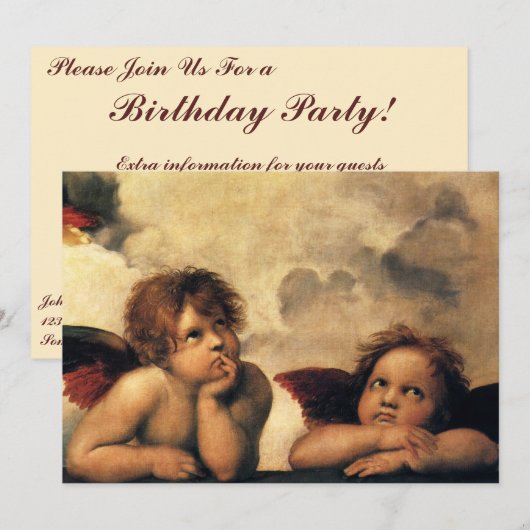 Sistine Madonna Angels door Raphael Sanzio Kaart (Voorkant / Achterkant)