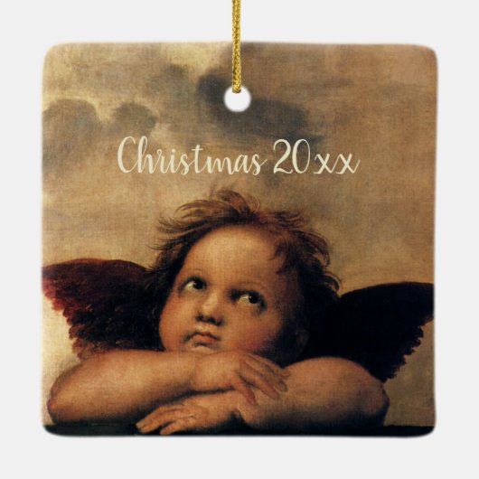 Sistine Madonna Angels door Raphael Sanzio Keramisch Ornament (Achterkant)