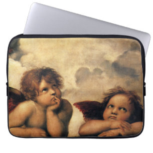 Sistine Madonna Angels door Raphael Sanzio Laptop Sleeve