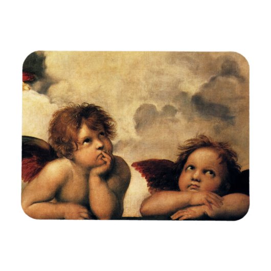 Sistine Madonna Angels door Raphael Sanzio Magneet (Horizontaal)