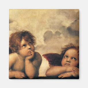 Sistine Madonna Angels door Raphael Sanzio Magneet