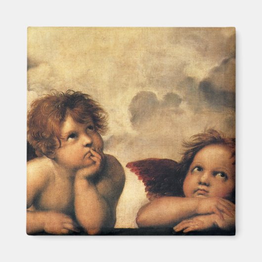 Sistine Madonna Angels door Raphael Sanzio Magneet (Voorkant)