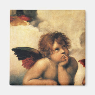 Sistine Madonna Angels door Raphael Sanzio Magneet