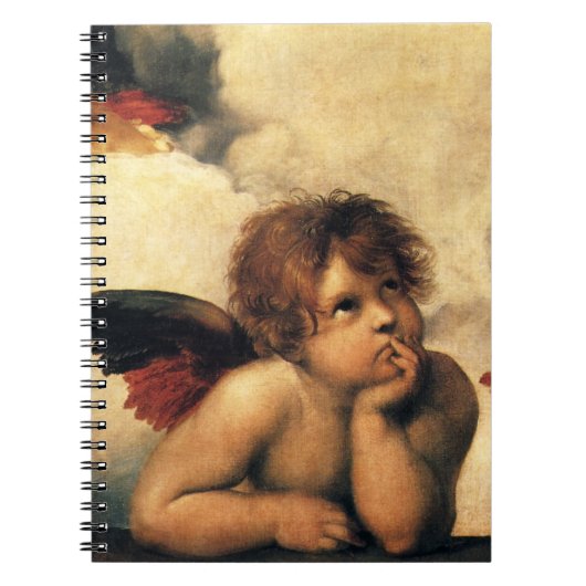 Sistine Madonna Angels door Raphael Sanzio Notitieboek (Voorkant)