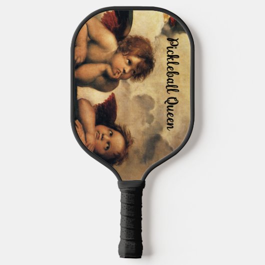 Sistine Madonna Angels door Raphael Sanzio Pickleball Paddle (Achterkant)
