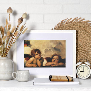 Sistine Madonna Angels door Raphael Sanzio Poster