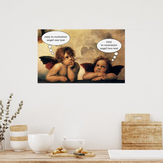 Sistine Madonna Angels door Raphael Sanzio Poster (Keuken)