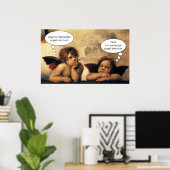 Sistine Madonna Angels door Raphael Sanzio Poster (Thuiskantoor)