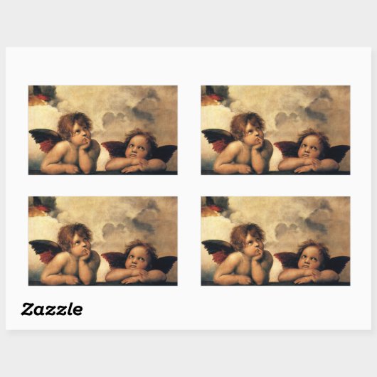 Sistine Madonna Angels door Raphael Sanzio Rechthoekige Sticker (Vel)