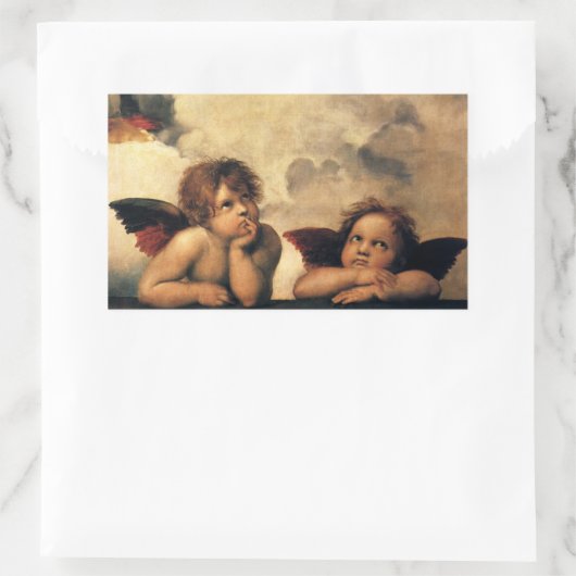 Sistine Madonna Angels door Raphael Sanzio Rechthoekige Sticker (Tas)