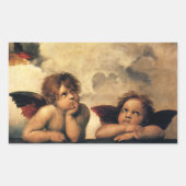 Sistine Madonna Angels door Raphael Sanzio Rechthoekige Sticker (Voorkant)