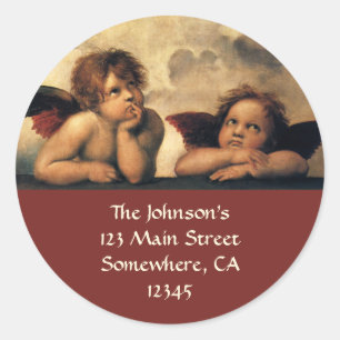 Sistine Madonna Angels door Raphael Sanzio Ronde Sticker
